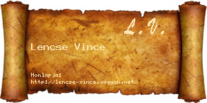 Lencse Vince névjegykártya